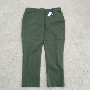 NWT Lands End Mid Rise Straight leg Dark Olive jeans